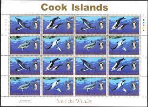 Cook Islands 2007 Save Whales Sheet -4 sets MNH