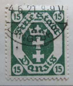 A6P23F33 Danzig 1921 15pf used
