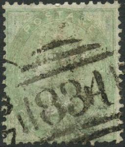 SG72 1/- Green Cat 310 pounds Good Used