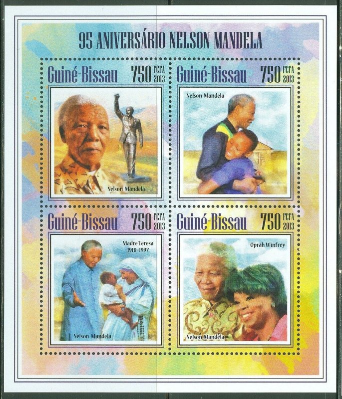 GUINEA BISSAU NELSON MANDELA 95TH BIRTH ANNIVERSARY SHEET OF 4