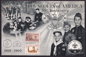 1960 Boy Scout Jubilee 50th Sc 1145 Fleetwood FDC Norman Rockwel stamp artist