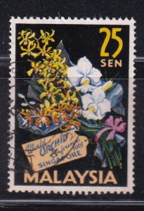 Malaysia 1963 Sc 5 Orchids 25c Used