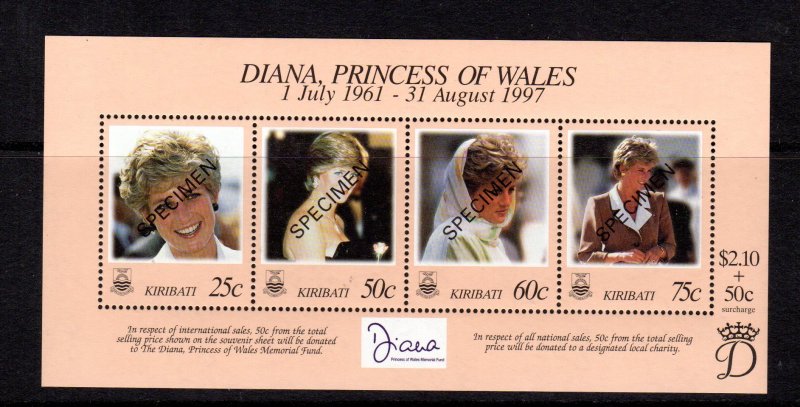 Kiribati 1998 Diana, Princess of Wales Commemoration O/Printed SPECIMEN