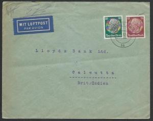 GERMANY TO INDIA 1937 airmail cover - Calcutta arrival backstamp...........57069