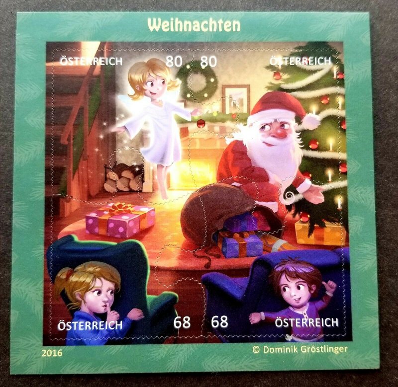 Austria Comic Animation Christmas  2016 Santa (ms) MNH *puzzle *odd *unusual