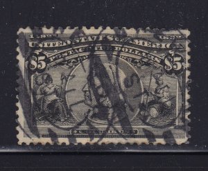 245 VF used neat bold cancel with nice color cv $ 1200 ! see pic !