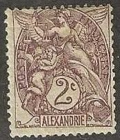 French Offices in Alexandria 17, mint, hinged, 1902  (f187)