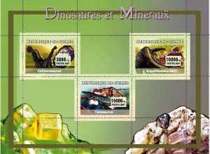 Guinea 2007 MNH - Dinosaurs and Minerals. YT 2963-2965, Mi 4713-4715