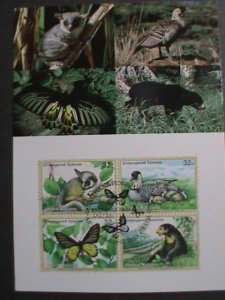 ​UNITED NATION STAMP-1998 SC#733a WWF-ENDANGERED SPECIES- ANIMALS-MC CARD MNH