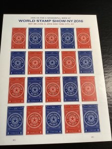 Scott#5010-11 World Stamp Show NY Sheet of 20 Stamps-MNH-2015-US