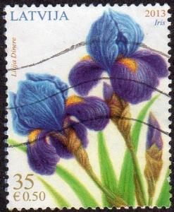 Latvia 829 - Used - 50c Irises (2013) (cv $1.40)