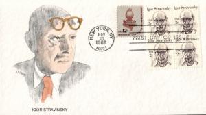 #1845 Igor Stravinsky Watercolors FDC