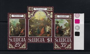 ST. LUCIA SCOTT #277A  EASTER 1970 (TRIPTYCH)  -  MINT NEVER HINGED