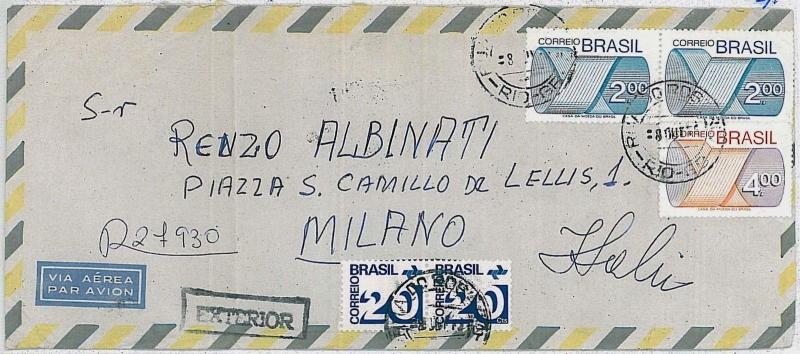 BRAZIL - POSTAL HISTORY - oversize COVER to ITALY 1973