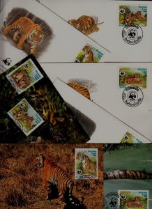 Laos 8 covers/cards WWF-84/Tigers