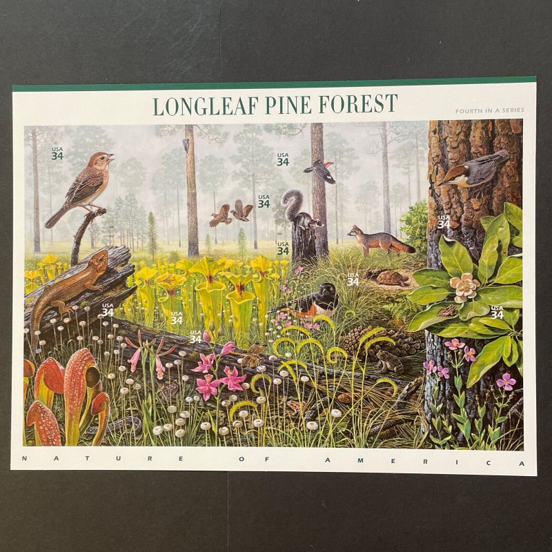 2002 sheet Nature of America Longleaf Pine Forest Sc# 3611 