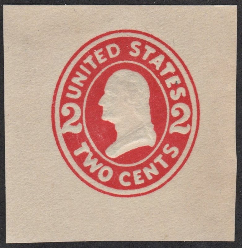 SC#U411 2¢ Washington Cut Square (1907) Unused