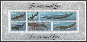 Ft087 1980 Namibia South Africa Swa Whales Marine Life #466-71 Bl5 Mnh