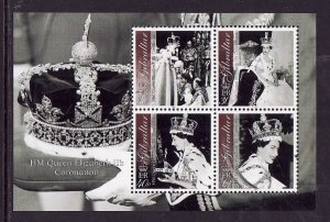 Gibraltar-Sc#927a-unused NH sheet-QEII-50th Coronation-2003-