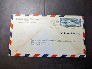 1939 USA Airmail Cover Caguas PR Puerto Rico to New York NY