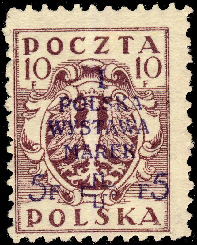 POLOGNE / POLAND 1919 Mi119Ax 10f+5f ordinary paper - Mint No Gum