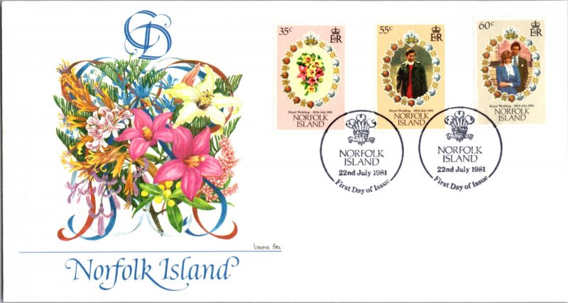 Worldwide First Day Cover, Royalty, Flowers, Norfolk Islands