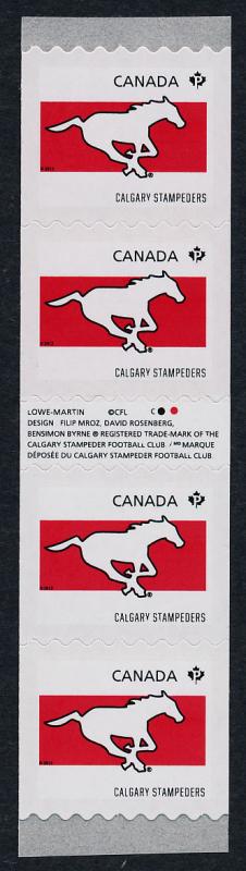 Canada 2561i Gutter pair coil strip MNH CFL Calgary Stampeders, Sports