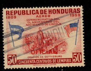 Honduras  Scott Co106 Used Lincoln, Flags stamp