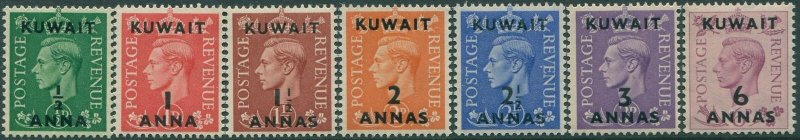 Kuwait 1948 SG64-70 surcharges KGVI (7) MNH