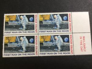 U.S.#C76 First Man on the Moon 10c,Mail Early Block of 4, MNH. See Description.