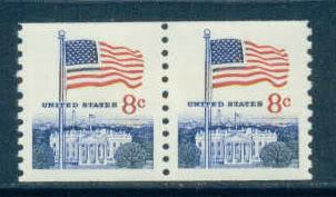 1338G 8c U.S. Flag Fine MNH Pair