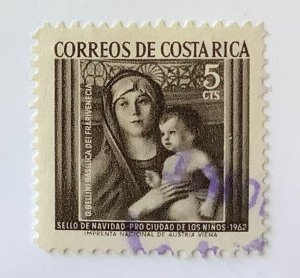 Costa Rica 1962  Scott RA13 used - 5c, Christmas,  Madonna  by G. Bellini