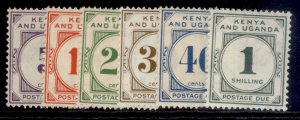 KENYA UGANDA TANGANYIKA GV SG D1-D6, 1928-33 postage due SET, LH MINT. Cat £100.