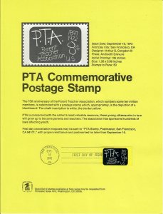 US SP311  PTA Souvenir Page #1463