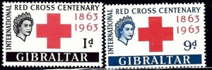 Gibraltar 162-63 MNH 1963 Red Cross (ak2459)