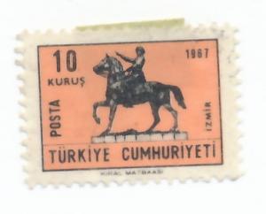 Turkey 1967 Scott 1729a used - 10k Statue of Ataturk, Ankara