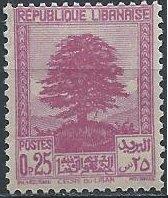 Lebanon 137B (mh) 25c cedar of Lebanon, pale rose lilac (1940)