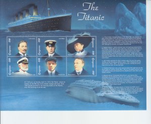 1996 Guyana Titanic MS6 (Scott 3307) MNH