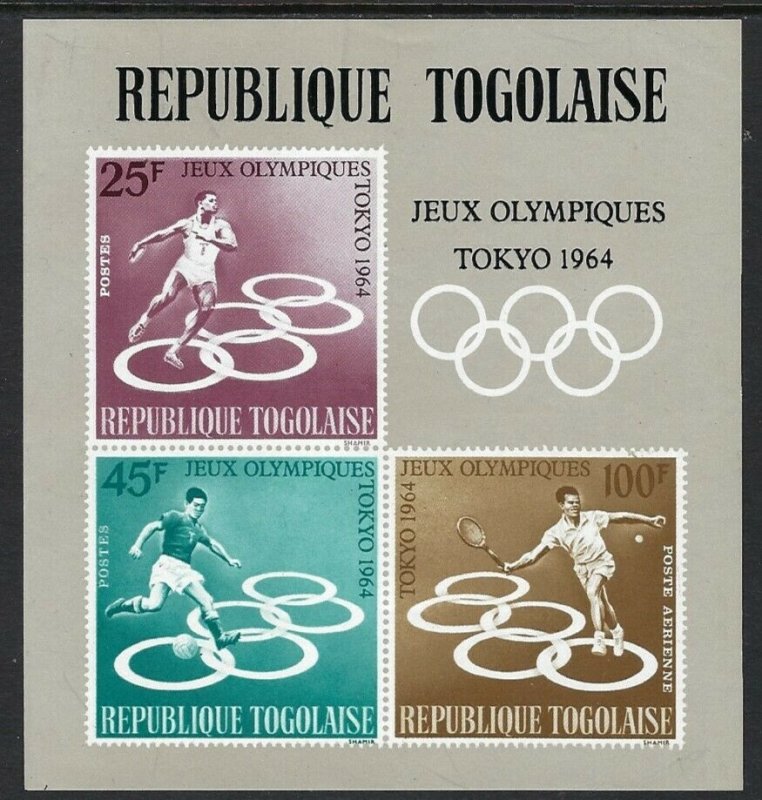 1964 Togo 437-439/B15b 1964 Olympic Games in Tokio