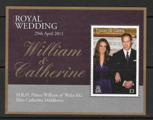 TRISTAN DA CUNHA SGMS1022 2011 ROYAL WEDDING MNH