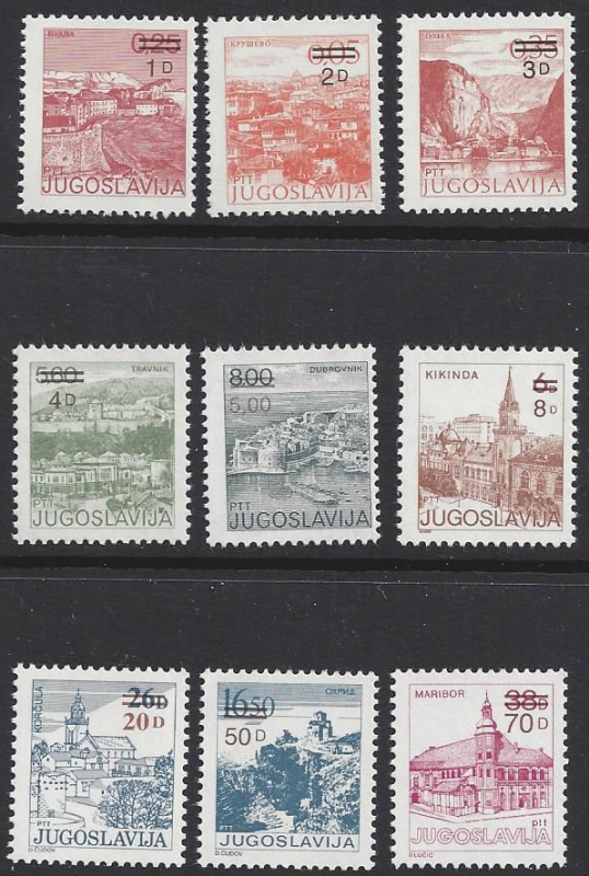 Yugoslavia, #1764-71 MNH set, various buildings, issued 1985-6