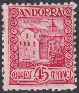 Andorra Spanish 1937 Sc 32 MNH**