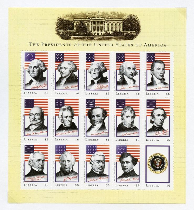 LIBERIA SET OF THREE SHEETS UNITED STATES PRESIDENT WASHINGTON-CLINTON   MINT NH 