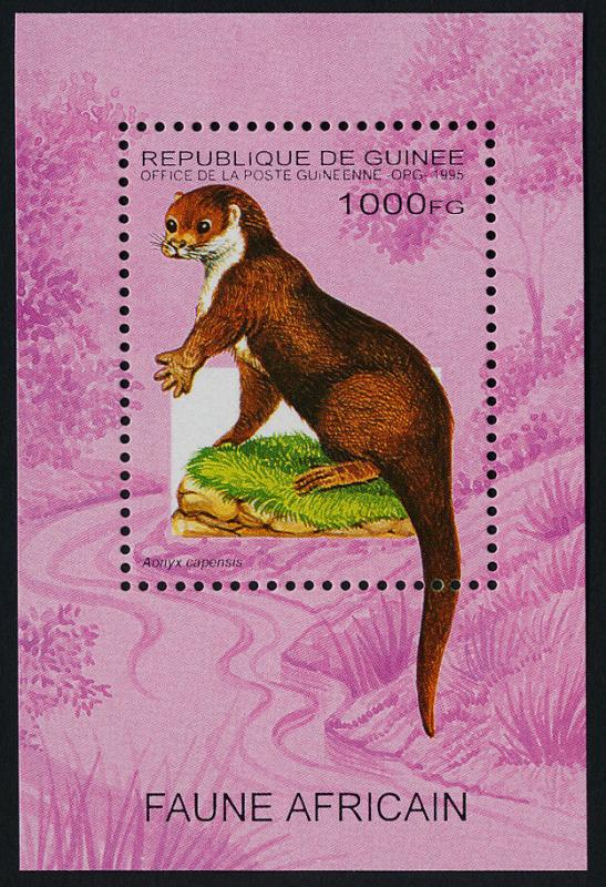 Guinea 1280-5 MNH Animals, Armadilo, Monkey, Otter