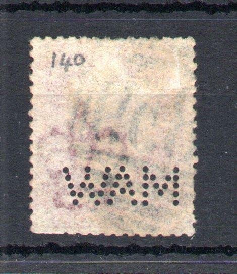 PENNY RED PLATE 140 + 'M A W' PERFIN