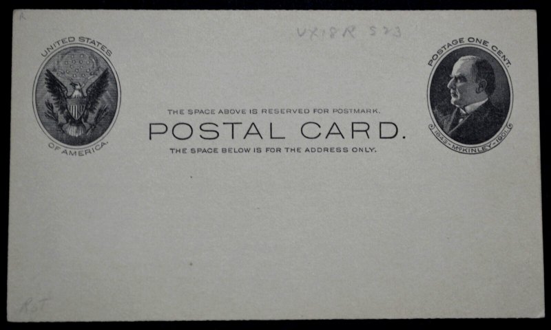 1902 US Sc. #UX18 mint face postal card, good condition