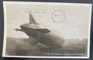 1929 Lake Hurst NJ USA Graf Zeppelin LZ 127 First World Flight Postcard cover