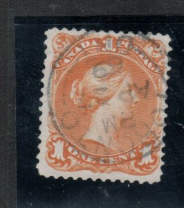 Canada #23a Used Fine - Very Fine With Ideal April 27 1869 CDS Cancel