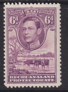 1938 British Bechuanaland Protectorate KGVI 6 pence MLH Sc# 130 CV $3.25