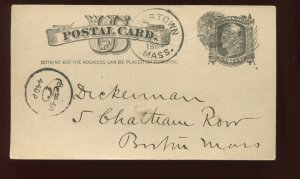 UX7a 23 TEETH BELOW 'ONE CENT' USED  POSTAL CARD 1884 USAGE **SCARCE** UX7